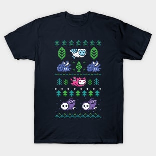 Christmas pixel owls T-Shirt